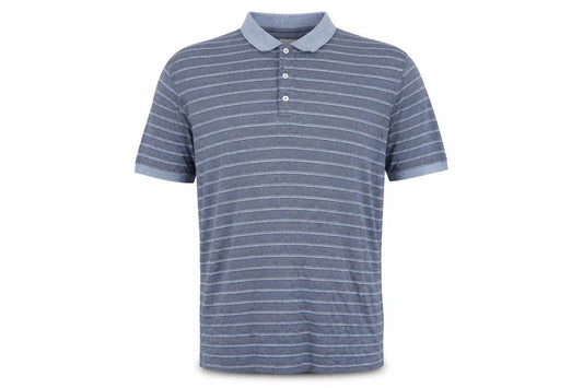 Emidio Tucci Men's Blue Striped Polo Shirt - Size 7