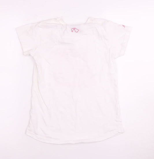 Silverstone Girls' White T-Shirt 13 Years Graphic Print Logo