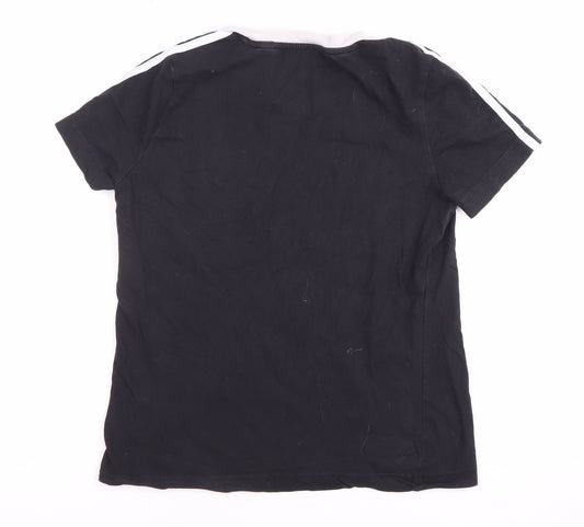 Adidas Boys' Black T-Shirt 11-12 Years, Short Sleeve, Cotton