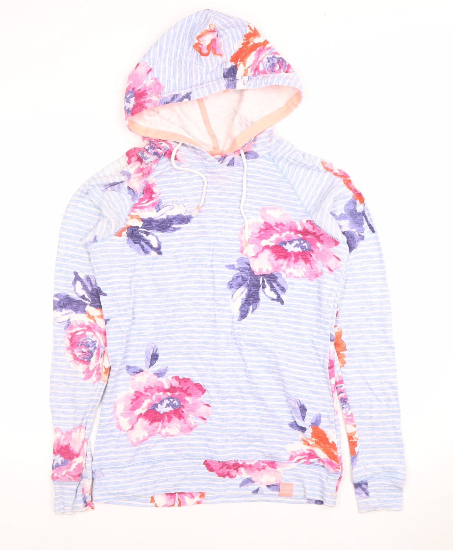 Joules Women's Blue Floral Pullover Hoodie Size 10