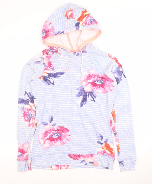 Joules Women's Blue Floral Pullover Hoodie Size 10