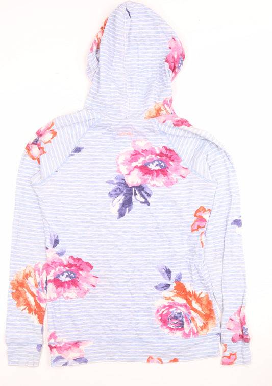 Joules Women's Blue Floral Pullover Hoodie Size 10