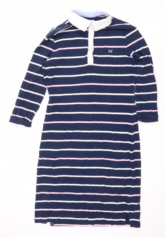 Crew Clothing Company Women's Blue Striped Shirt Dress
