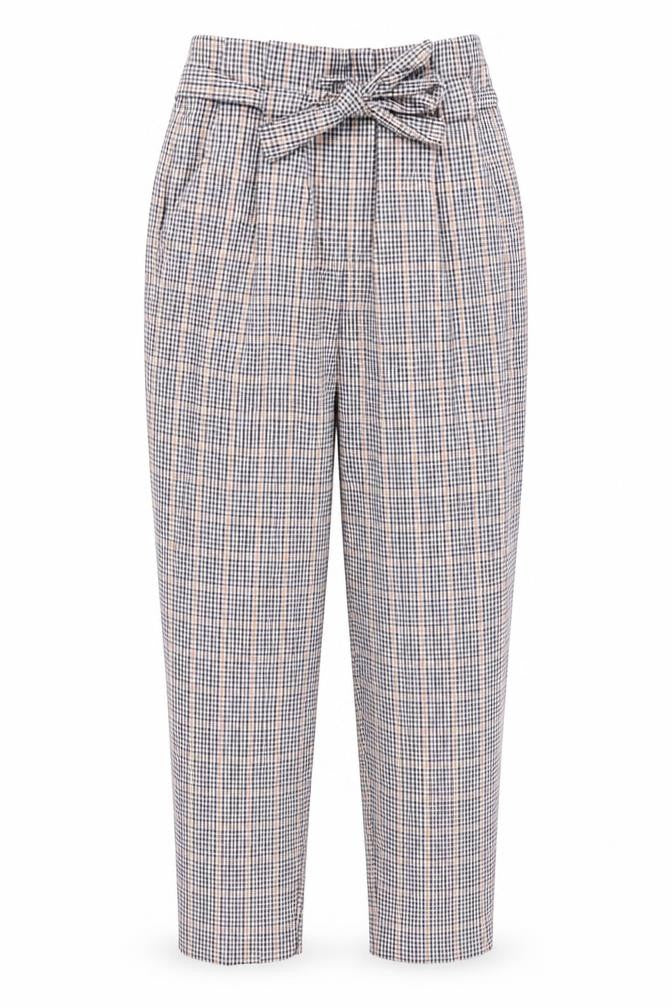 Front view of Miss Selfridge Women's Multicoloured Check Trousers, size 6