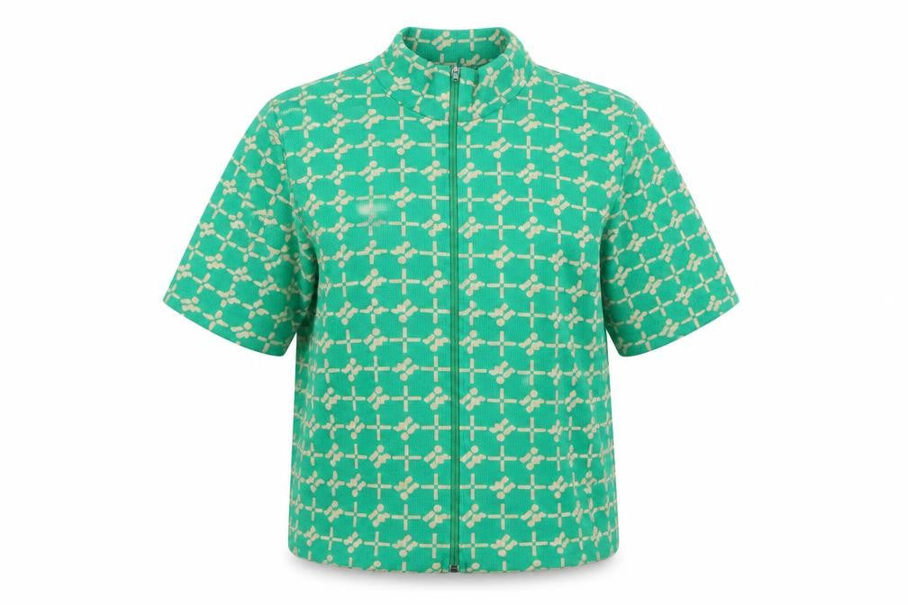 Womens UK Size 12 Les Trams Green  Blouse