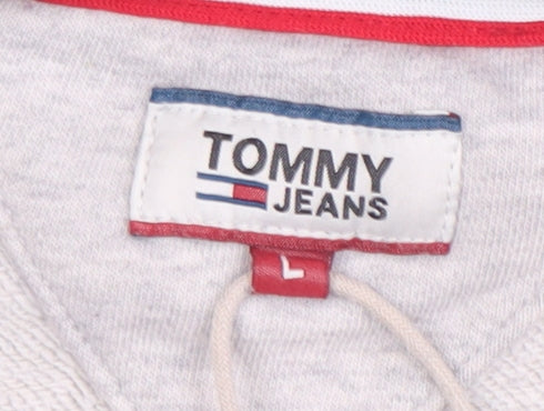 Tommy Jeans Unisex Grey Blue Sweatshirt L Logo Casual
