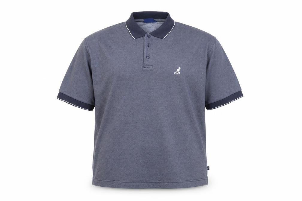 Kangol Mens Blue Polo Shirt L Short Sleeve Casual