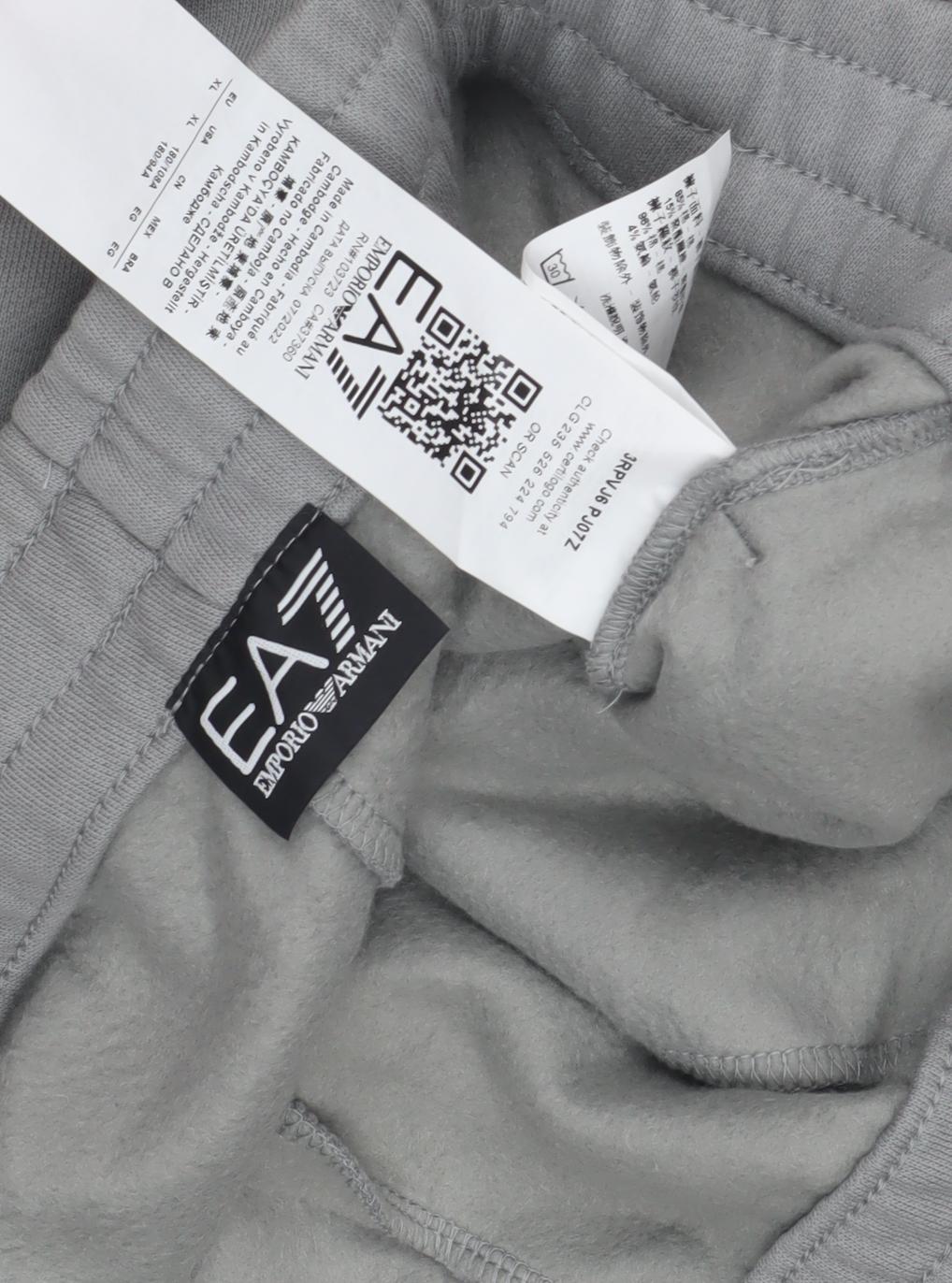 Emporio Armani Men's Grey Jogger Trousers, XL, Relaxed Fit