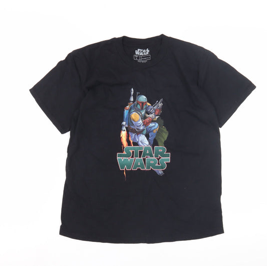 Star Wars Boys Black L T-Shirt Boba Fett Graphic
