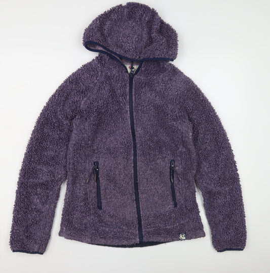 Weird Fish Women's Purple Full Zip Hoodie Size 10