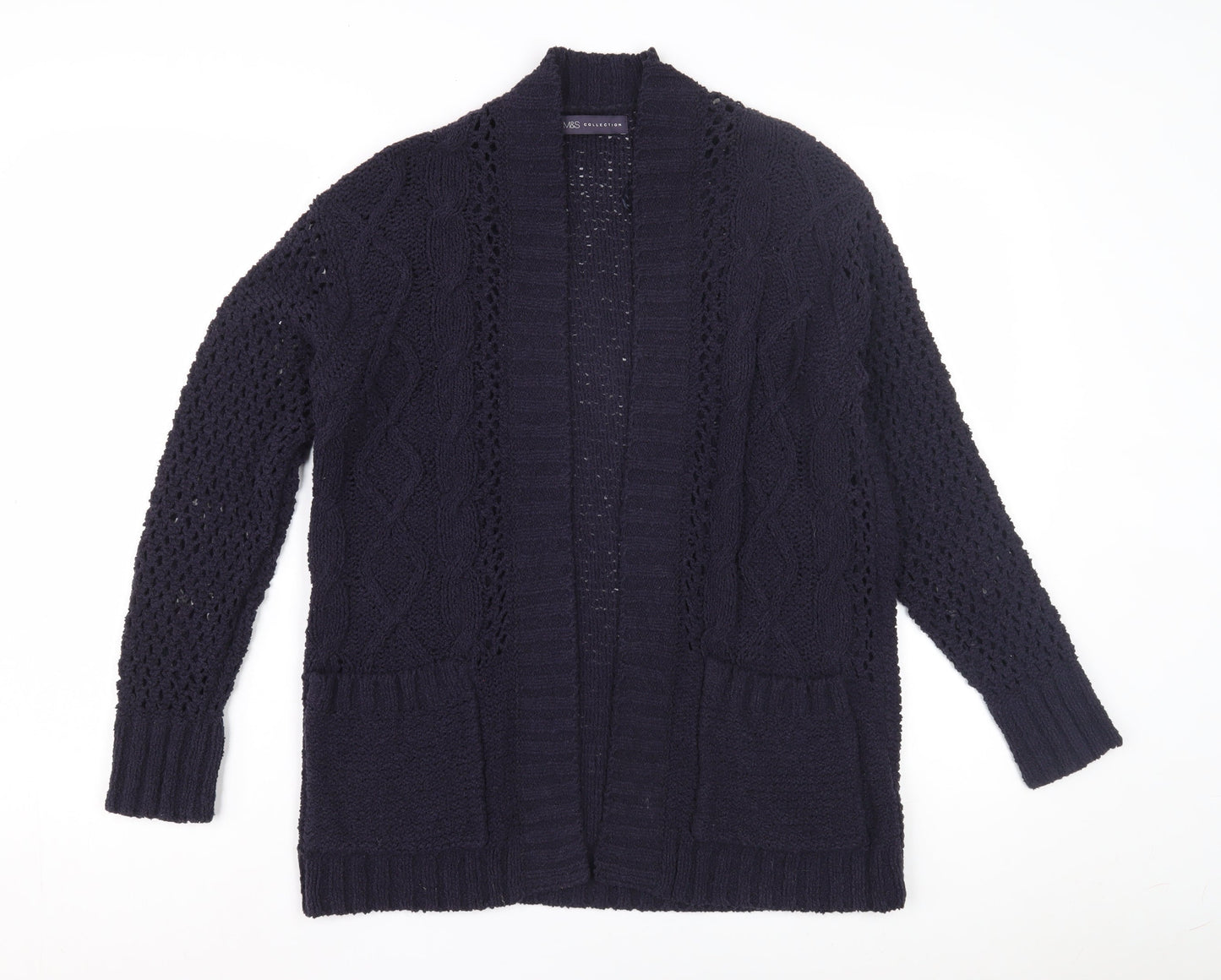 Marks and Spencer Women's Blue Open Front Cardigan S