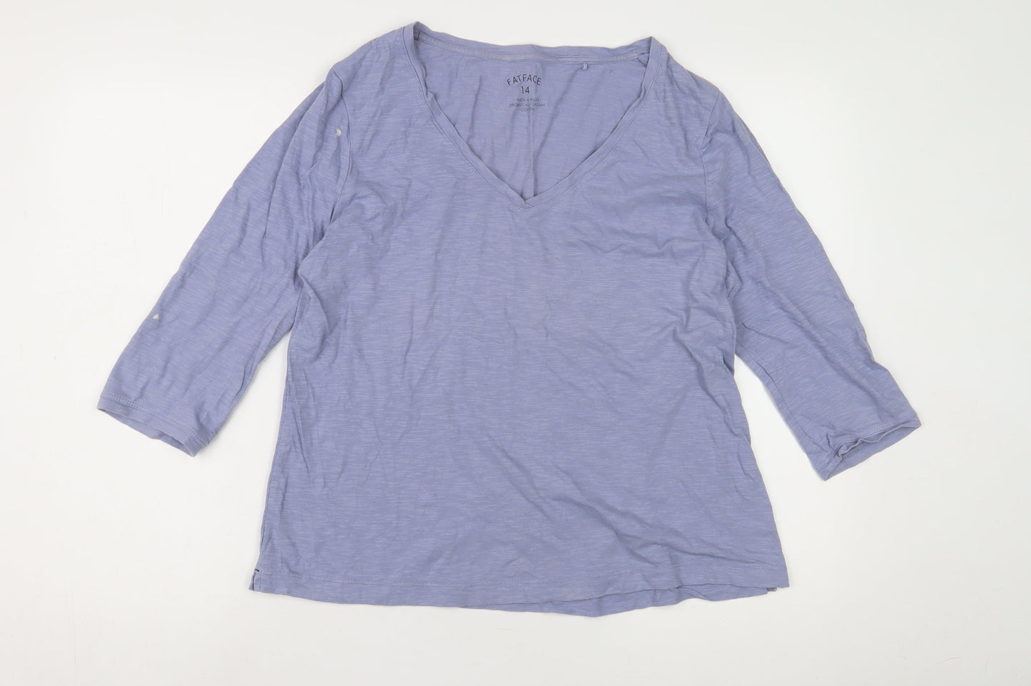 Fat Face Women's Blue V-Neck Top Size 14