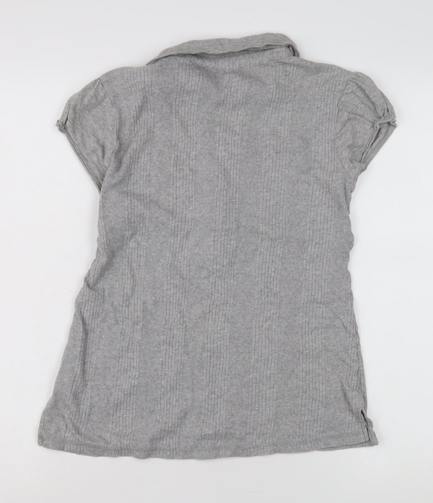 DKNY Jeans Women's Grey Short Sleeve Polo Top