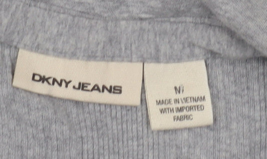 DKNY Jeans Women's Grey Short Sleeve Polo Top