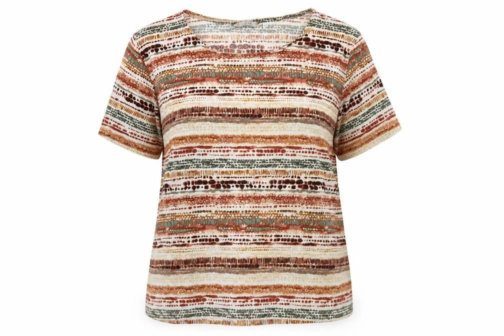 ISLE Women's Multicoloured Striped T-Shirt L