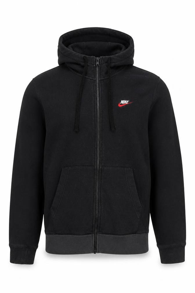 Mens UK M Regular Nike Black Full Zip Hoodie