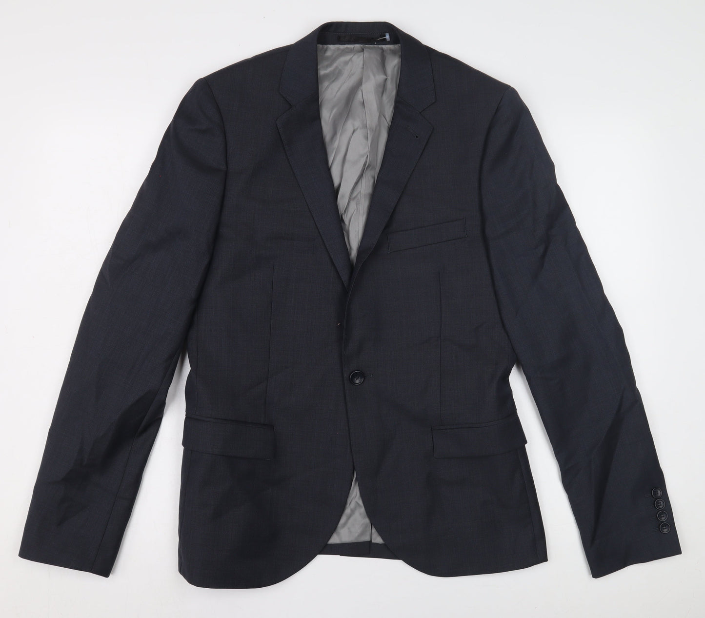 Topman Men's Black Wool Blazer, Size 38, Formal