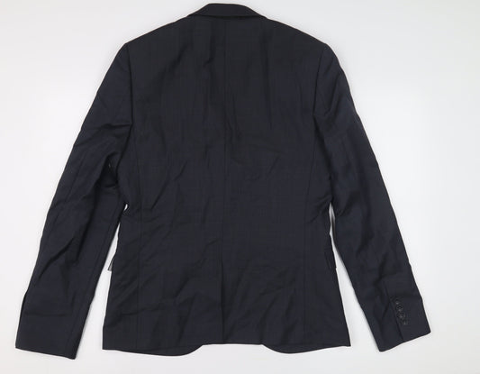 Topman Men's Black Wool Blazer, Size 38, Formal
