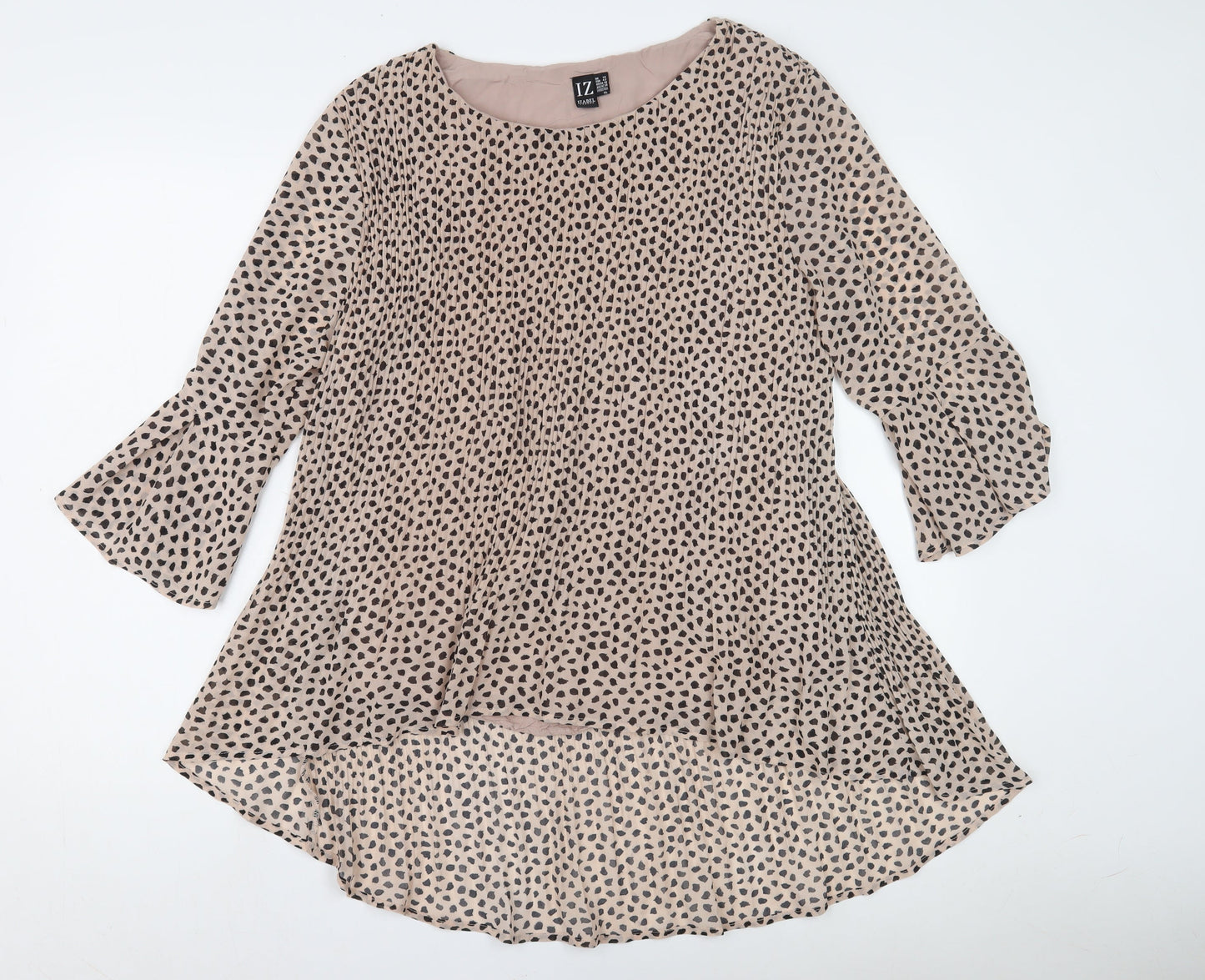 Izabel London Women's Beige Animal Print Top