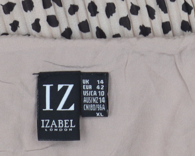 Izabel London Women's Beige Animal Print Top