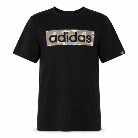Adidas Boys Black Camouflage Logo T-Shirt, Size 13-14 Years