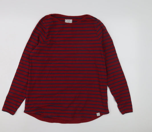 Fat Face Women's Red Striped Long Sleeve Jersey Top