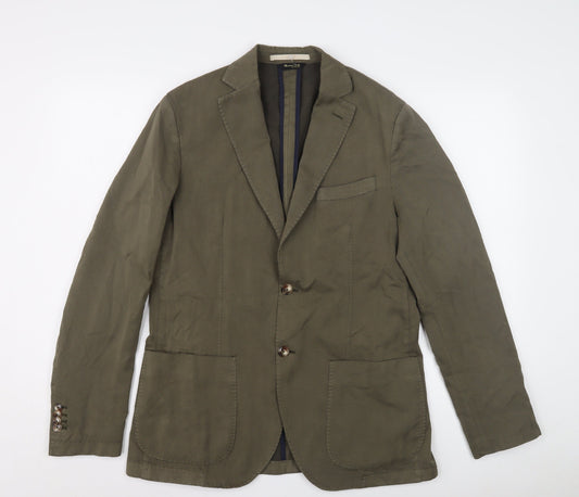 Massimo Dutti Men's Green Blazer, Size 46, Classic Style
