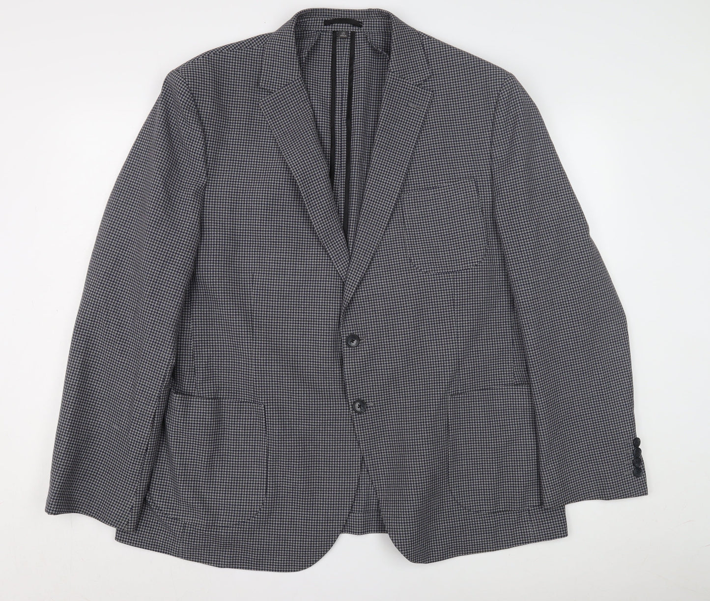 Marks and Spencer Men's Blue Check Blazer, Size 46 Reg