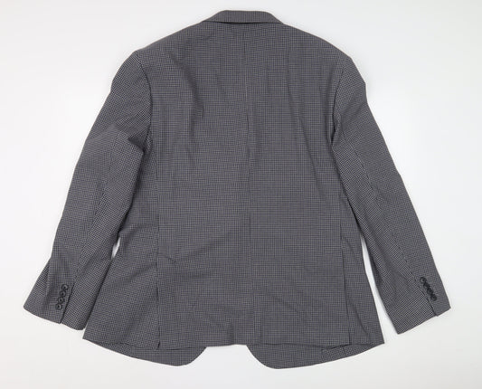 Marks and Spencer Men's Blue Check Blazer, Size 46 Reg