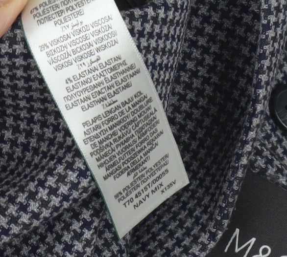 Marks and Spencer Men's Blue Check Blazer, Size 46 Reg