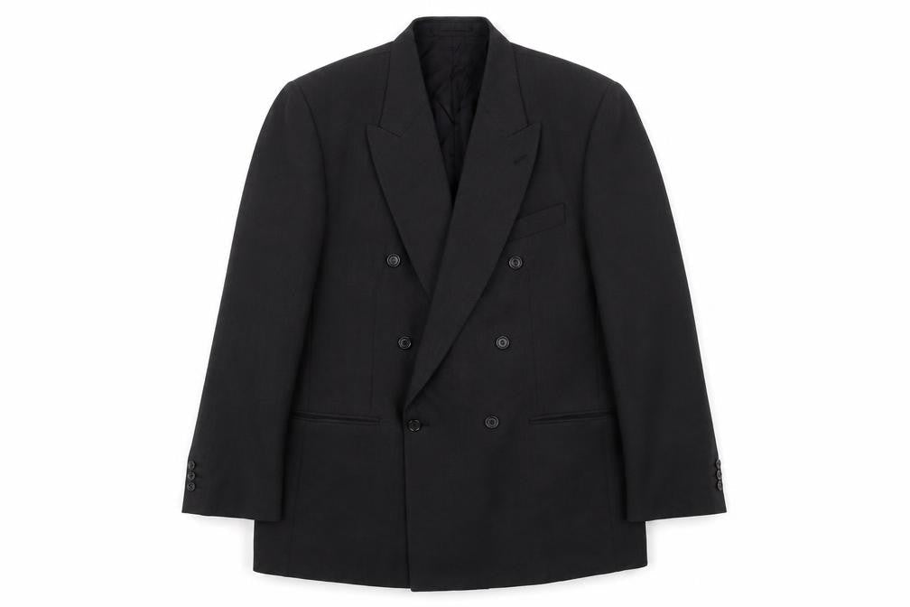 Front view of C&A Men's Black Double-Breasted Suit Jacket M