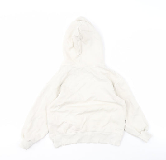 Zara Girls White Graphic Pullover Hoodie UK 8