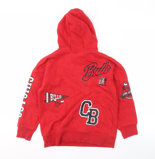 NBA Boys Red Chicago Bulls Hoodie 9-10Y Pullover Sports