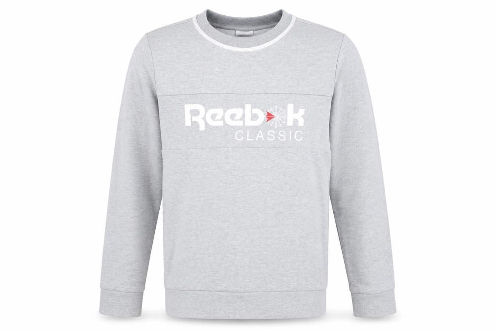 Mens UK S Regular Reebok Grey Pullover Sweatshirt