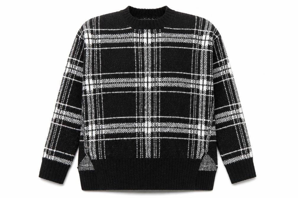 Marks and Spencer Women's Black Plaid Pullover Jumper