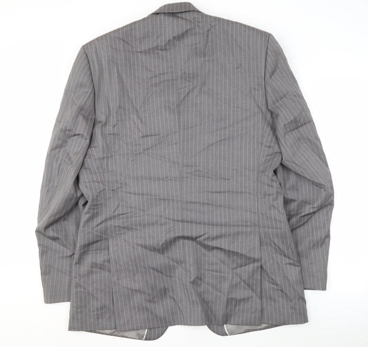 Jeff Banks Grey Striped Men's Suit Jacket 42 Long