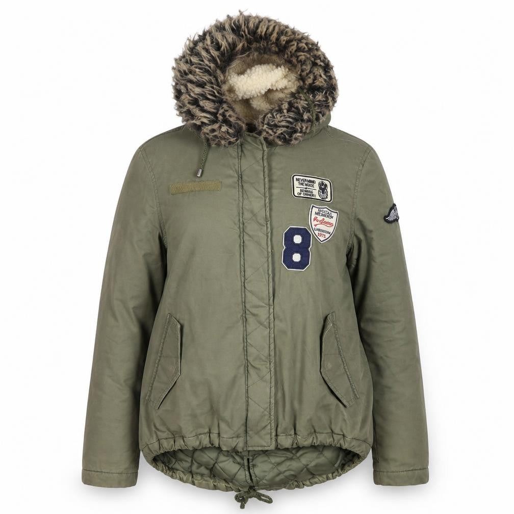 Brave Soul Women's Green Parka Jacket Size 12