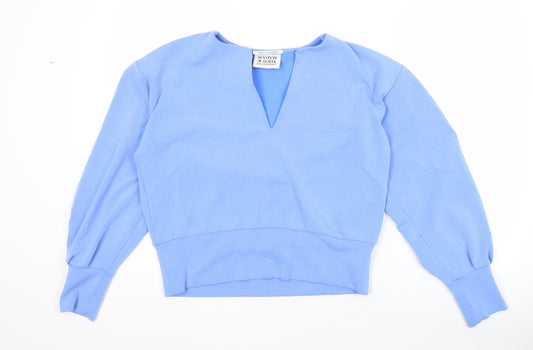Scotch & Soda Women's Blue V-Neck Top, Size M, Jersey