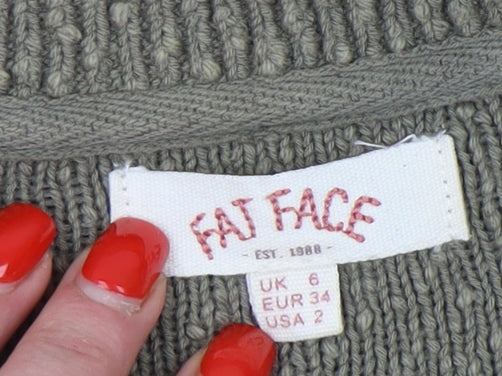 Fat Face Women’s Green Knit Pullover Jumper Size 6