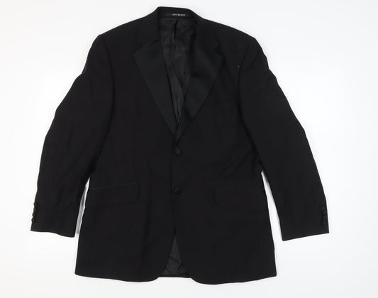 Jeff Banks Men's Black Regular Wool Tuxedo Blazer 42R Formal