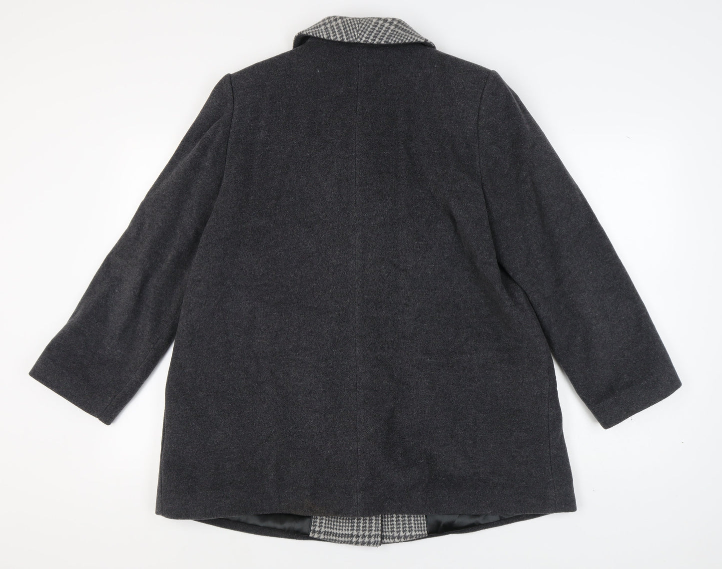 Eastex Women's Grey Wool Cashmere Coat, Size 16, Classic Style