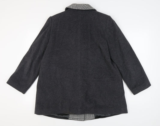 Eastex Women's Grey Wool Cashmere Coat, Size 16, Classic Style