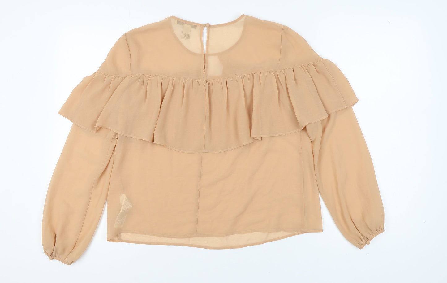 Forever 21 Beige Women's Ruffle Chiffon Blouse M
