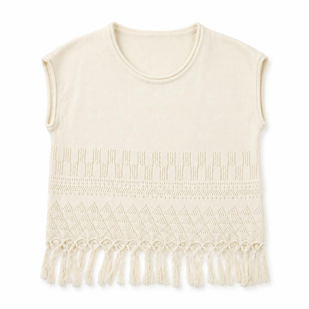 Front view of Jacqueline de Yong Women's Beige Sleeveless Pullover L