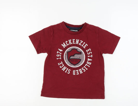 McKenzie Kids Red Graphic Print T-Shirt Size 5-6 Years