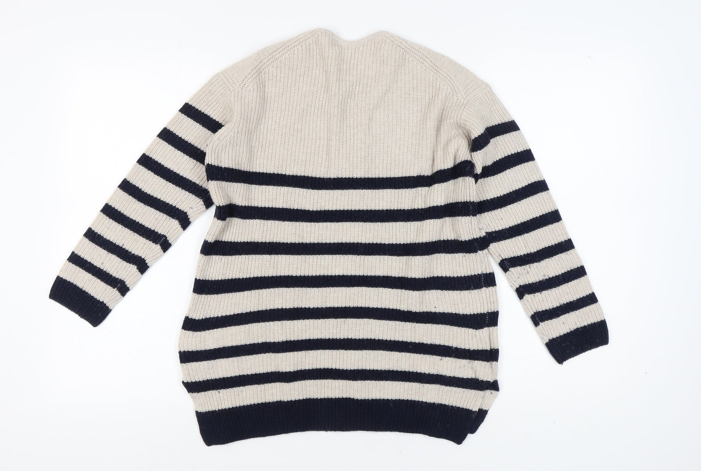The White Company Women Beige Striped XS Pullover Jumper