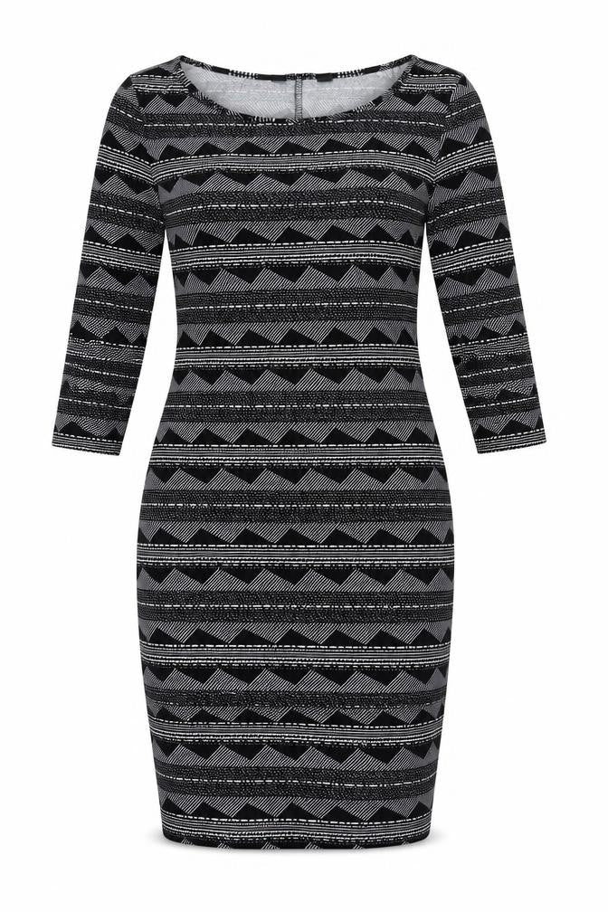 New Look Women’s Black Geometric Pencil Dress Size 10