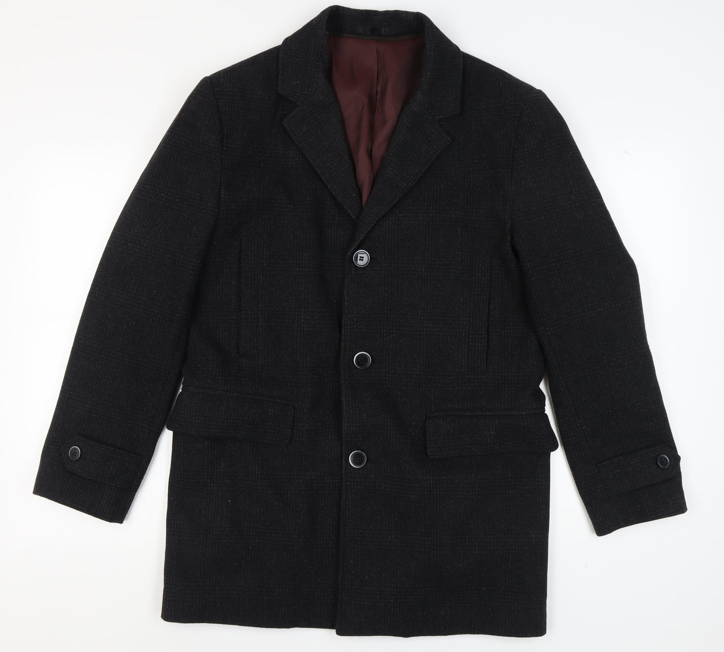 Marks and Spencer Men's Grey Wool Blend Overcoat Size S