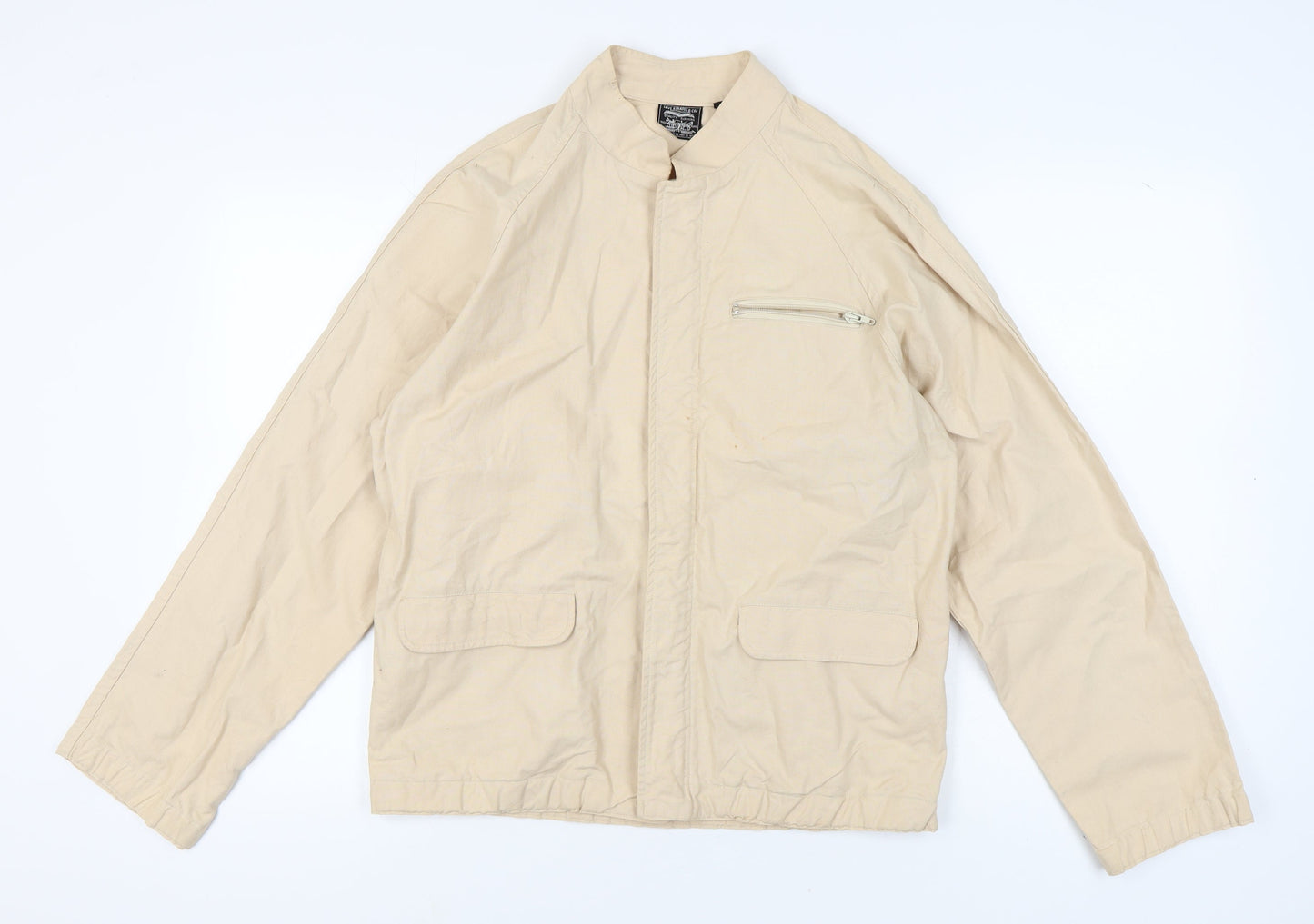 Levi's Men's Beige Cotton Biker Jacket, M, Classic Style