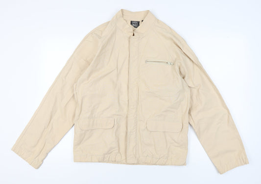 Levi's Men's Beige Cotton Biker Jacket, M, Classic Style